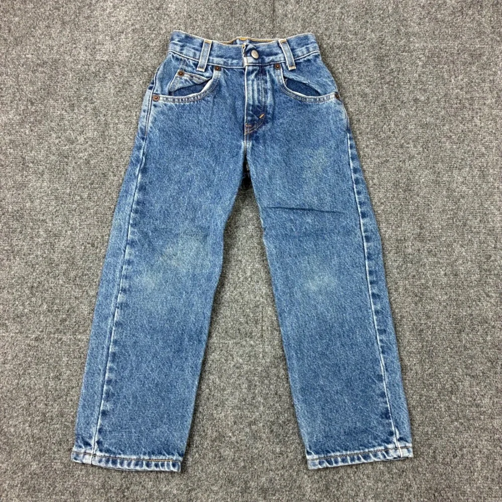 1990s Levis 550 Relaxed Fit Boys Kids Size 6 Denim Jeans Medium Wash Made Mexico